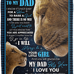 To My Dad I Know It's Not Easy for a Man to Raise a Girl and There Is No Way I Can Pay Back Fleece Blanket - Mink Sherpa Blanket, White, Cozy Plush Fleece Blanket - 50x60