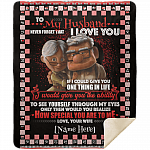 Personalized To My Husband Never Forget That I Love You Your Wife Fleece Blanket – Premium Sherpa Blanket, White, Premium Mink Sherpa Blanket - 50x60
