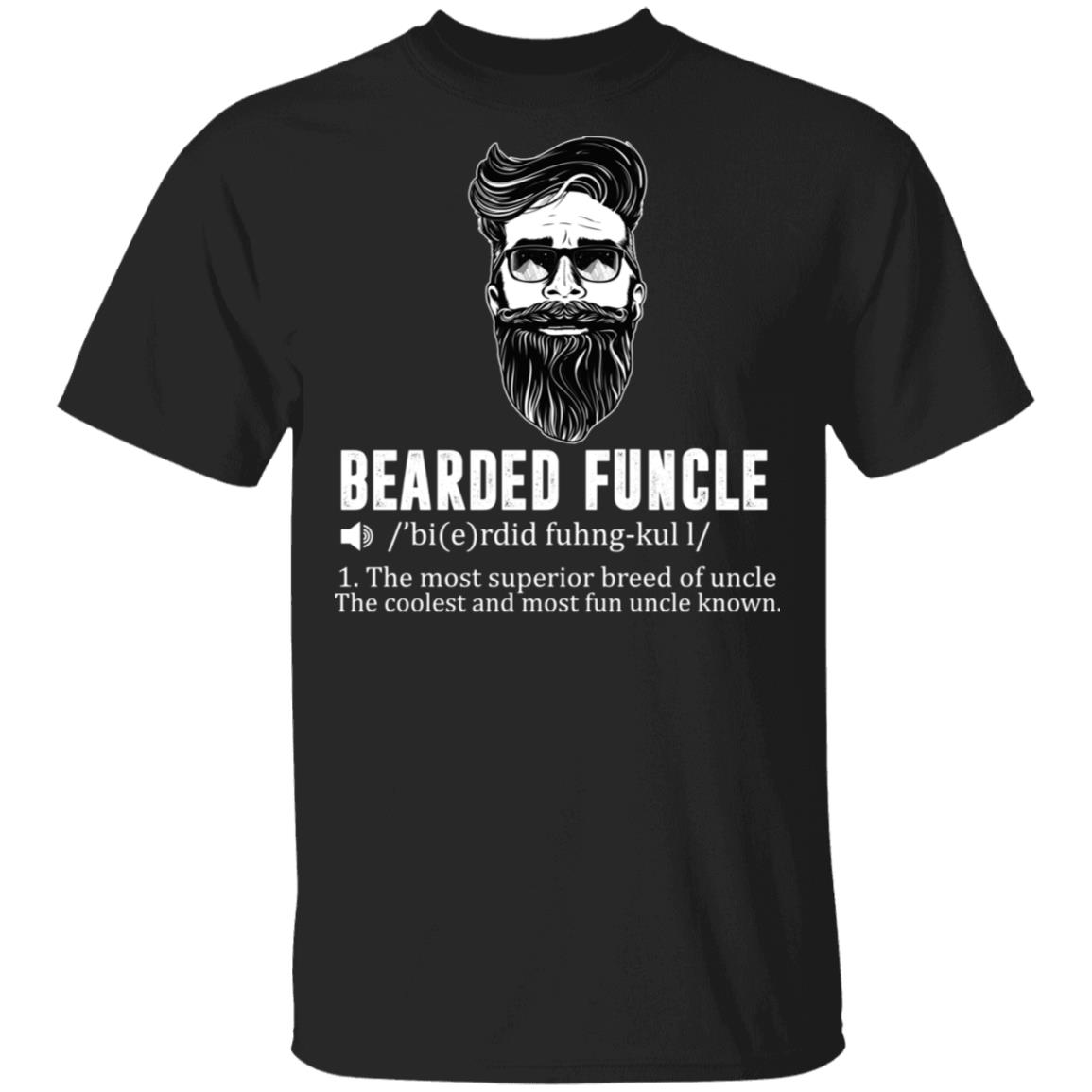 Bearded Funcle T-Shirt - Funny Uncle Shirt, Black, Unisex T-Shirt