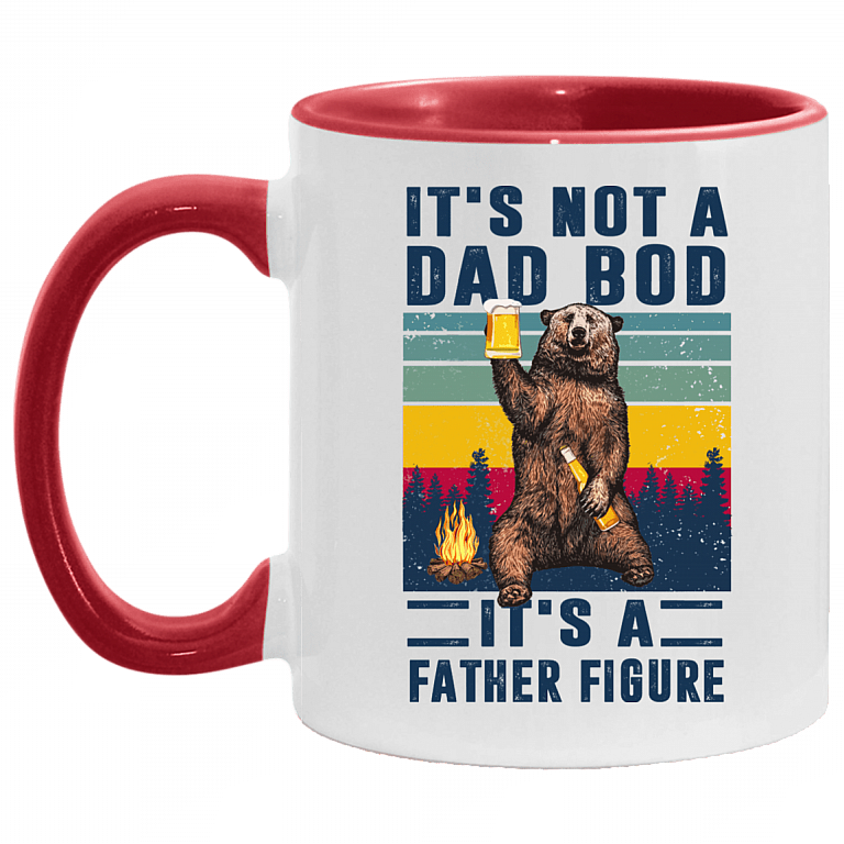It's Not a Dad Bod It's a Father Figure Father's Day Accent Mug, White/Red, 11 oz. Accent Mug