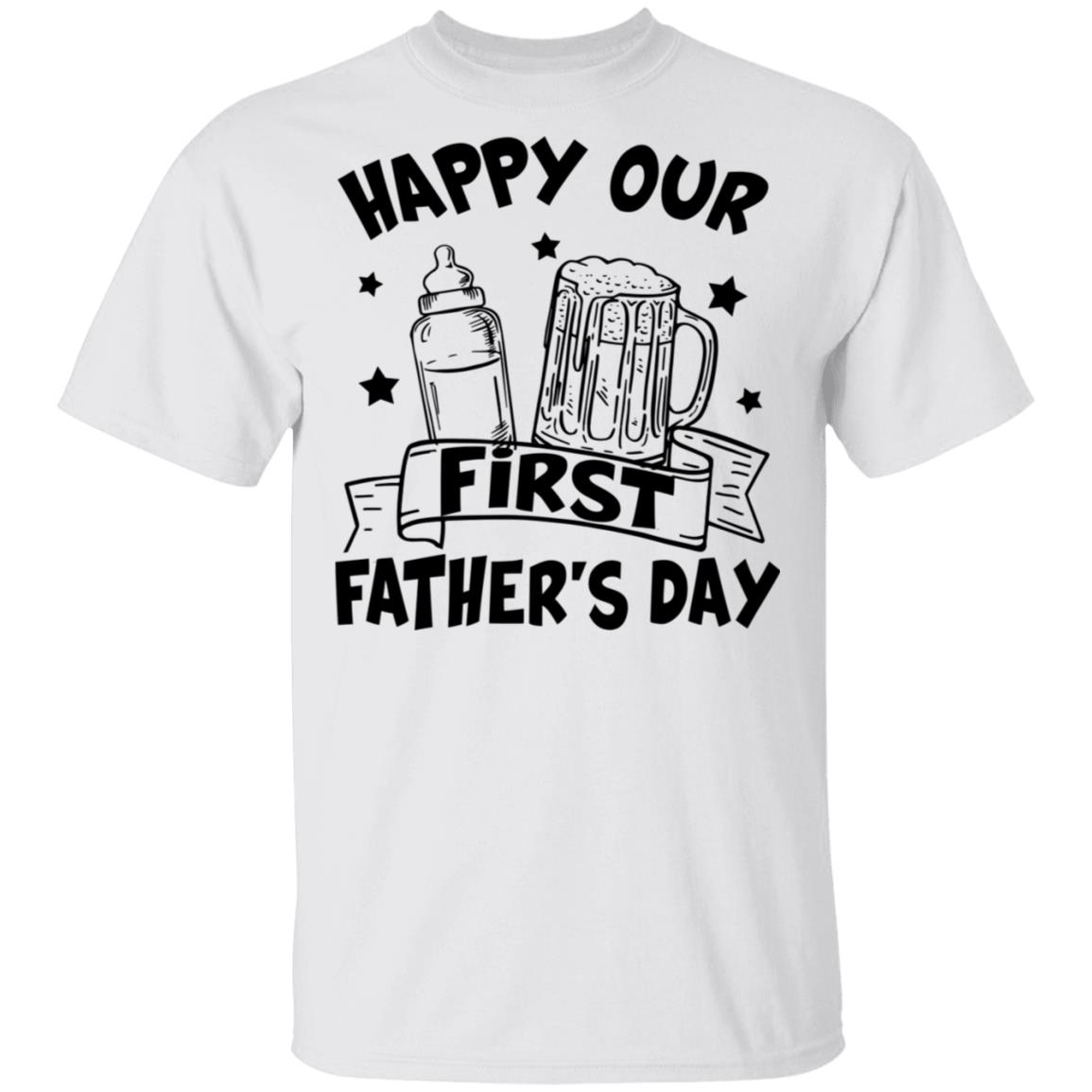 First Fathers Day T-Shirt - Father Son Matching Shirts, White, Unisex T-Shirt