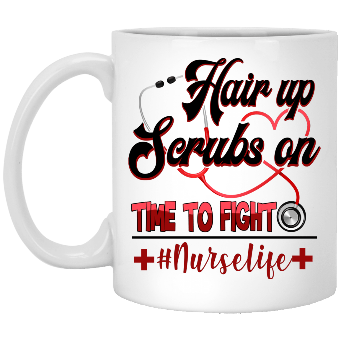 Hair Up Scrubs On Time To Fight Ceramic Coffee Mug - Beer Stein -Water Bottle - Color Changing Mug, White, 11 oz. White Mug Hair Up Scrubs On Time To Fight Ceramic Coffee Mug - Beer Stein -Water Bottle - Color Changing Mug, White, 11 oz. White Mug