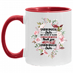 Unbiological Sister Not Sisters by Blood but Sisters by Heart Accent Mug, White/Red, 11 oz. Accent Mug