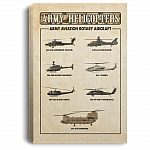 Army Aviation Helicopters Gallery Wrapped Framed Canvas Prints - Unframed Poster - Home Decor Wall Art, White, 0.75'' Framed Canvas