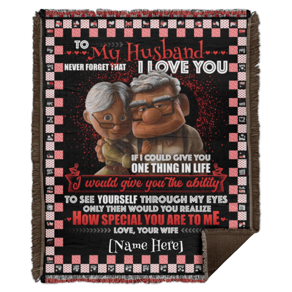 Personalized To My Husband Never Forget That I Love You Your Wife Fleece Blanket – Premium Sherpa Blanket, White, Woven Blanket - 50x60