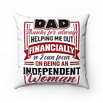 Dad Thanks For Always Helping Me Out Financially Gift From Daughter Throw Pillow - Decorative Pillow