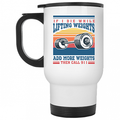 14 oz. White Travel Mug