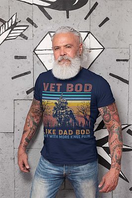 Alternative view of Vet Bod Like Dad Bod But With More Knee Pain Vintage T-Shirt - Funny Veteran Shirt