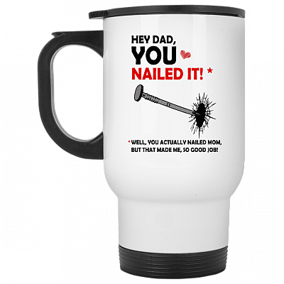 14 oz. White Travel Mug
