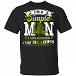 I'm A Simple Man I Like Doobies And Boobies T-Shirt - Funny Cannabis Shirt, Black, Unisex T-Shirt