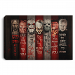 Character Halloween Scary Nun Jason Penny Freddy Chuck-y Framed Canvas - Unframed Poster, White, 0.75'' Framed Canvas