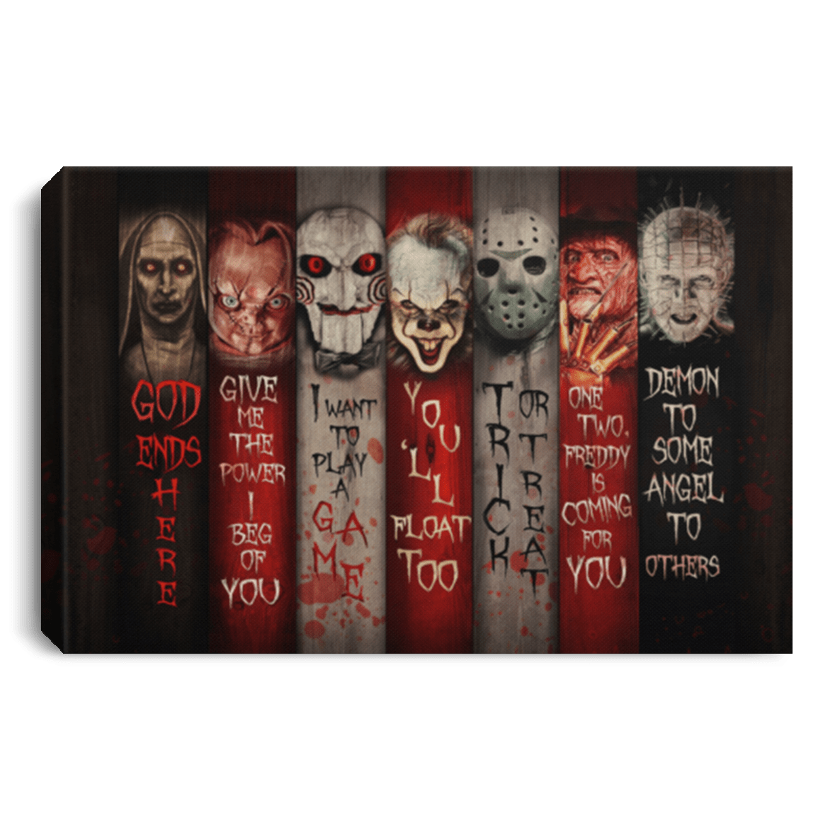 Character Halloween Scary Nun Jason Penny Freddy Chuck-y Framed Canvas - Unframed Poster, White, 0.75'' Framed Canvas Character Halloween Scary Nun Jason Penny Freddy Chuck-y Framed Canvas - Unframed Poster, White, 0.75'' Framed Canvas