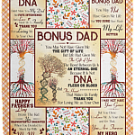 Step Dad - Bonus Dad You May Not Have Given The Gift Of Life Fleece Blanket - Mink Sherpa Blanket - Woven Blanket, White, Cozy Plush Fleece Blanket - 50x60