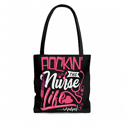 Rocking The Nurse Life All Over Print Tote Bag