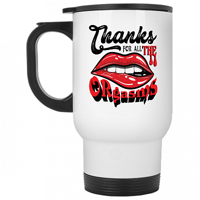14 oz. White Travel Mug