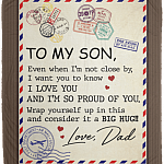 To My Son Even When I'm Not Close By From Dad Fleece Blanket - Premium Sherpa Blanket - Woven Blanket, White, Cozy Plush Fleece Blanket - 50x60 To My Son Even When I'm Not Close By From Dad Fleece Blanket - Premium Sherpa Blanket - Woven Blanket, White, Cozy Plush Fleece Blanket - 50x60