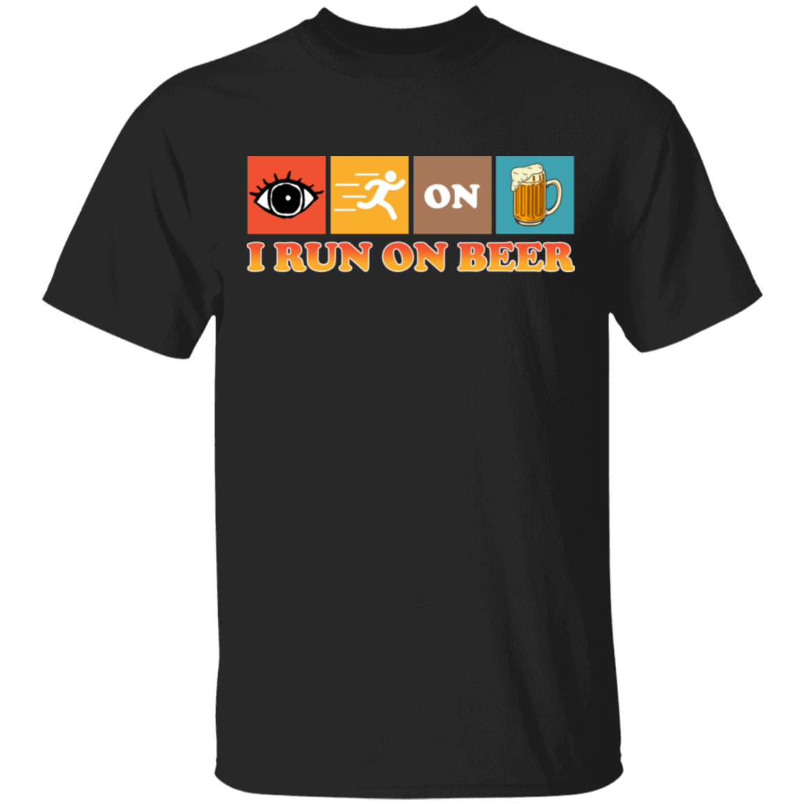 I Run On Beer Funny Drinking Team Beer Lover Gift T-shirt, Black, Unisex T-Shirt
