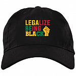 Legalize Being Black Twill Cap - High-Profile Snapback -Trucker Hat, Black, Brushed Twill Dad Cap