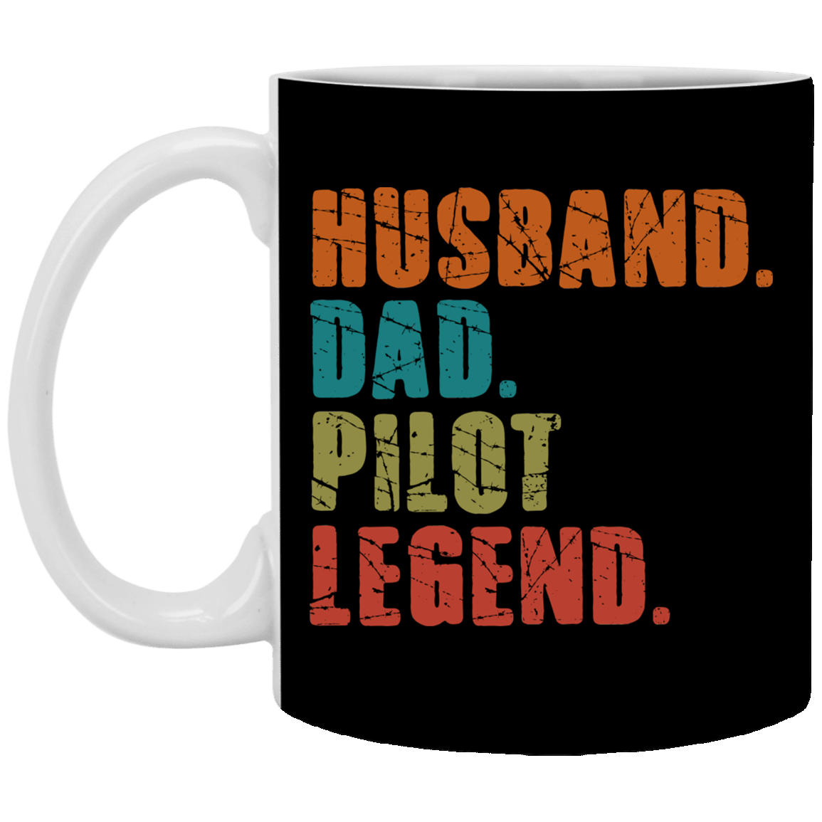 Vintage Husband Dad Pilot Legend Gift For Pilot Father's Day Ceramic Coffee Mug - Beer Stein, Black, 11 oz. White Mug Vintage Husband Dad Pilot Legend Gift For Pilot Father's Day Ceramic Coffee Mug - Beer Stein, Black, 11 oz. White Mug