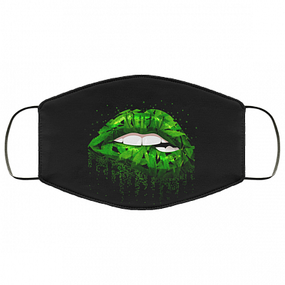 Cannabis Lips Washable Reusable Custom – Printed Cloth Face Mask Cover, Black, Cloth Face Mask
