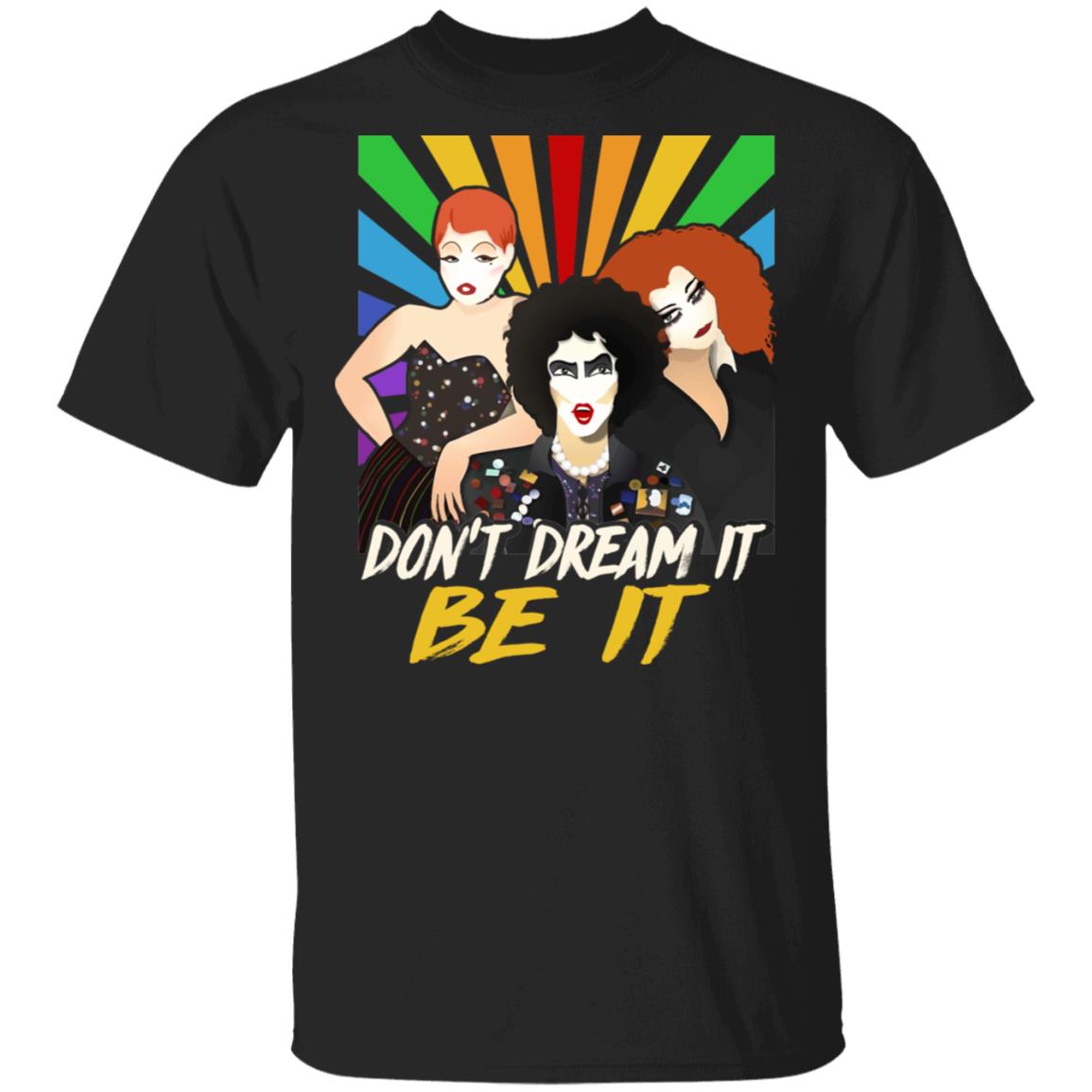 Don't Dream It Be It Rocky Horror Picture Show Vintage T-Shirt, Black, Unisex T-Shirt