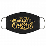 Social Distancing Queen Washable Reusable Custom – Printed Cloth Face Mask Cover, Black, Cloth Face Mask