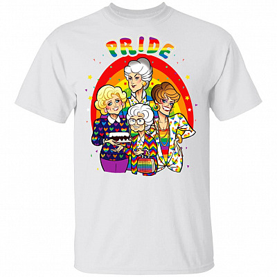 Pride Rainbow Golden Girls T-Shirt, White, Unisex T-Shirt