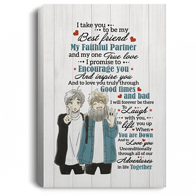 I Take You to Be My Best Friend My Faithful Partner - Boy Best Friend Gallery Wrapped Framed Canvas Prints, White, 0.75'' Framed Canvas