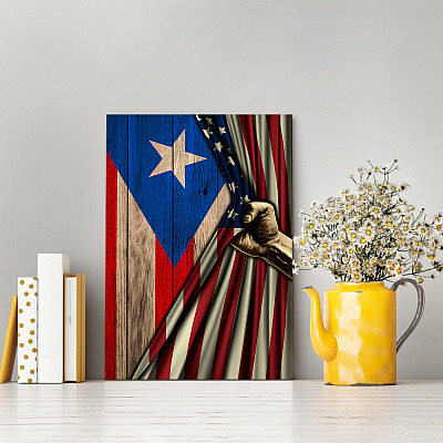 Alternative view of American Grown Puerto Rican Roots - Puerto Rico Framed Canvas - Unframed Poster