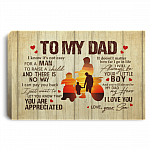 To My Dad Dirt Bike Son Canvas Poster, White, 0.75'' Framed Canvas