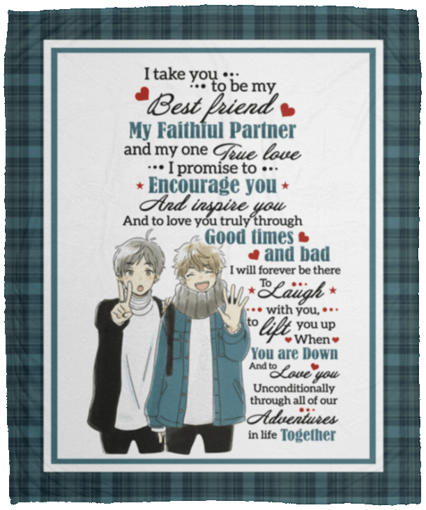 I Take You to Be My Best Friend My Faithful Partner - Boy Best Friend Fleece Blanket - Sherpa Blanket, White, Cozy Plush Fleece Blanket - 50x60