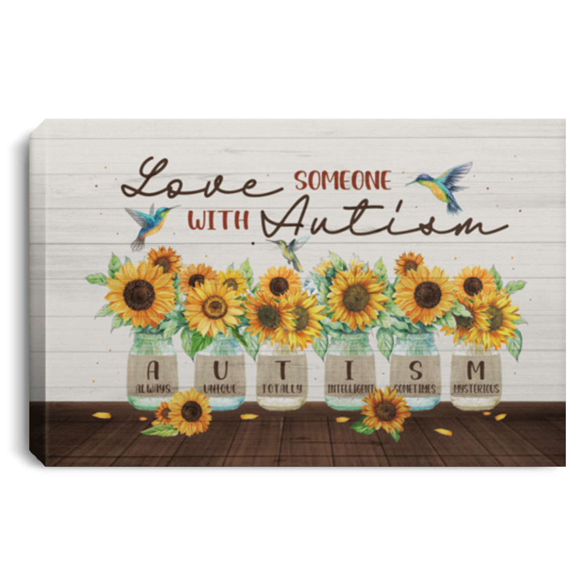 Love Someone With Autism Framed Canvas - Unframed Poster, White, 0.75'' Framed Canvas Love Someone With Autism Framed Canvas - Unframed Poster, White, 0.75'' Framed Canvas