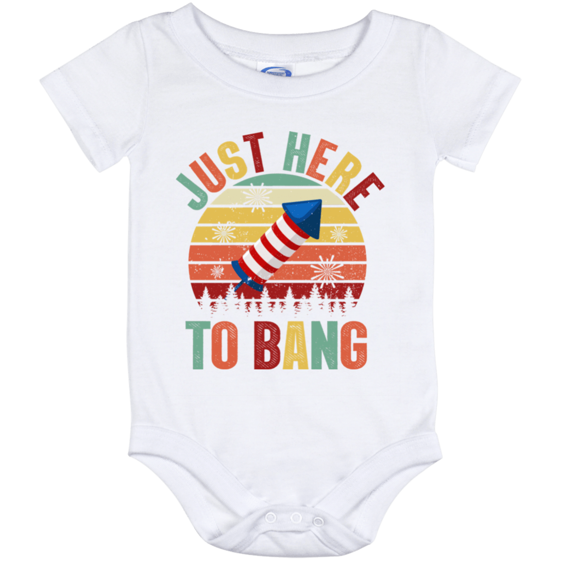 Just Here To Bang Independence Day Funny 4th Of July Gift Baby Onesie - Baby Infant Bodysuit, White, Baby Onesie - 12 Month Just Here To Bang Independence Day Funny 4th Of July Gift Baby Onesie - Baby Infant Bodysuit, White, Baby Onesie - 12 Month