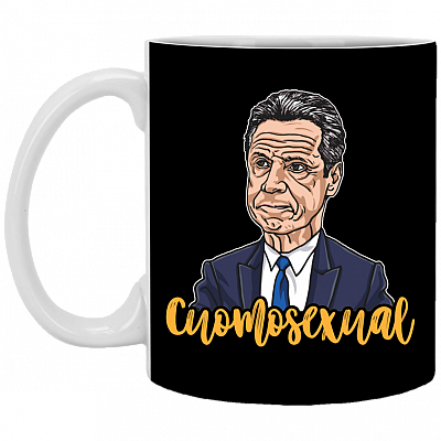 Cuomosexual Ceramic Coffee Mug - Beer Stein - Water Bottle - Governor Cuomo Cuomosexual Lover Gift, Black, 11 oz. White Mug