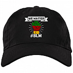 We Matter Black Lives Matter Twill Cap - High-Profile Snapback - Trucker Hat, Black, Brushed Twill Dad Cap