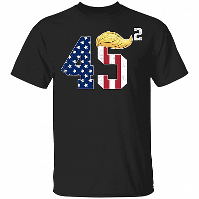 45th President T-Shirt - Support Trump Shirt, Black, Unisex T-Shirt