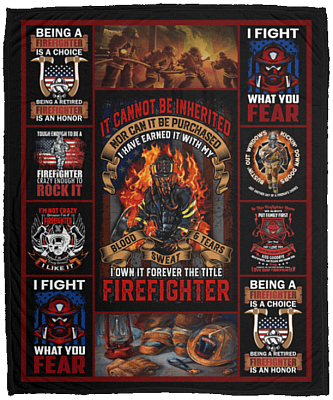 It Cannot Be Inherited Nor Can It Be Purchased Firefighters Prayer Fleece Blanket - Premium Sherpa Blanket, White, Cozy Plush Fleece Blanket - 50x60