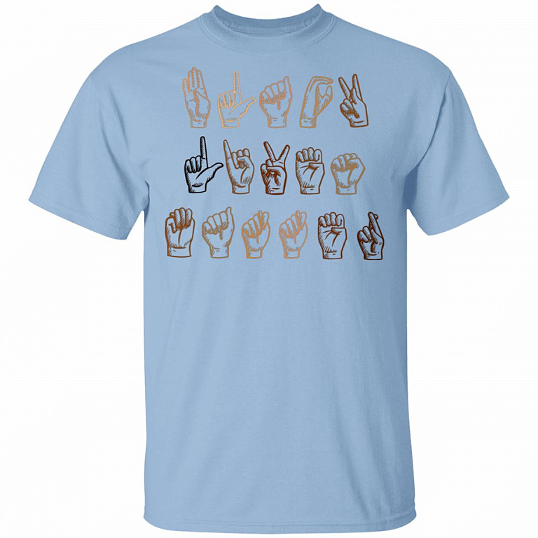 Black Lives Matter Hand Sign T-Shirt, Light Blue, Unisex T-Shirt