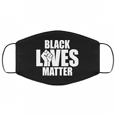 Black Lives Matter Washable Reusable Custom – Anti Racism Printed Cloth Face Mask Cover, Black, Cloth Face Mask