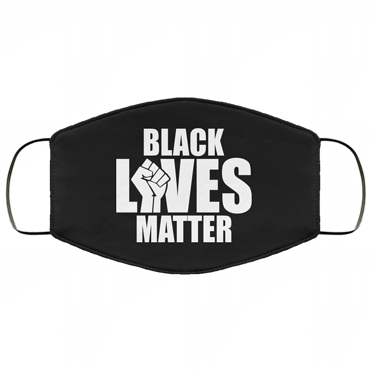 Black Lives Matter Washable Reusable Custom – Anti Racism Printed Cloth Face Mask Cover, Black, Cloth Face Mask