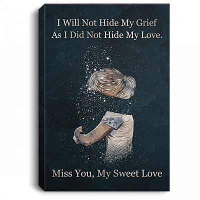 Sympathy Gifts In Loving Memory Gifts - Miss You My Sweet Love Wrapped Framed Canvas Prints - Unframed Poster, White, 0.75'' Framed Canvas