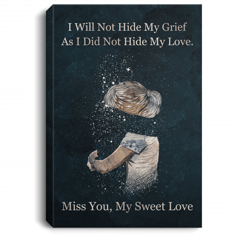 Sympathy Gifts In Loving Memory Gifts - Miss You My Sweet Love Wrapped Framed Canvas Prints - Unframed Poster, White, 0.75'' Framed Canvas