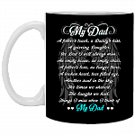 My Dad a Father's Touch a Daddy's Kiss Ceramic Coffee Mug - Beer Stein - Water Bottle - Color Changing Mug, Black, 11 oz. White Mug