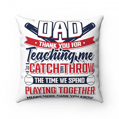 Alternative view of Thanks for Teaching Me to Catch and Throw Gift For Baseball Dad Throw Pillow - Decorative Pillow
