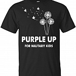 Purple Up for Military Kids T-Shirt - April 2019 Month of The Military Child 2019 Military Families Worldwide Tee Shirt, Unisex T-Shirt, Black