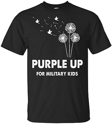 Purple Up for Military Kids T-Shirt - April 2019 Month of The Military Child 2019 Military Families Worldwide Tee Shirt, Unisex T-Shirt, Black