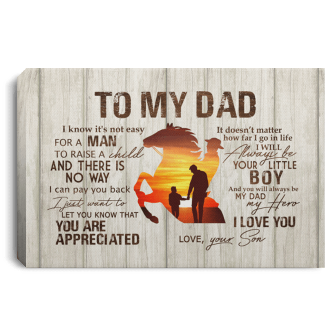 y Dad Horse Riding Canvas, White, 0.75'' Framed Canvas y Dad Horse Riding Canvas, White, 0.75'' Framed Canvas