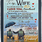 To My Wife You Already Know That I Love You Fleece Blanket - Premium Sherpa Blanket - Woven Blanket, White, Cozy Plush Fleece Blanket - 50x60