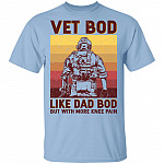 Vet Bod Like Dad Bod but with More Knee Pain Vintage T-Shirt, Light Blue, Unisex T-Shirt