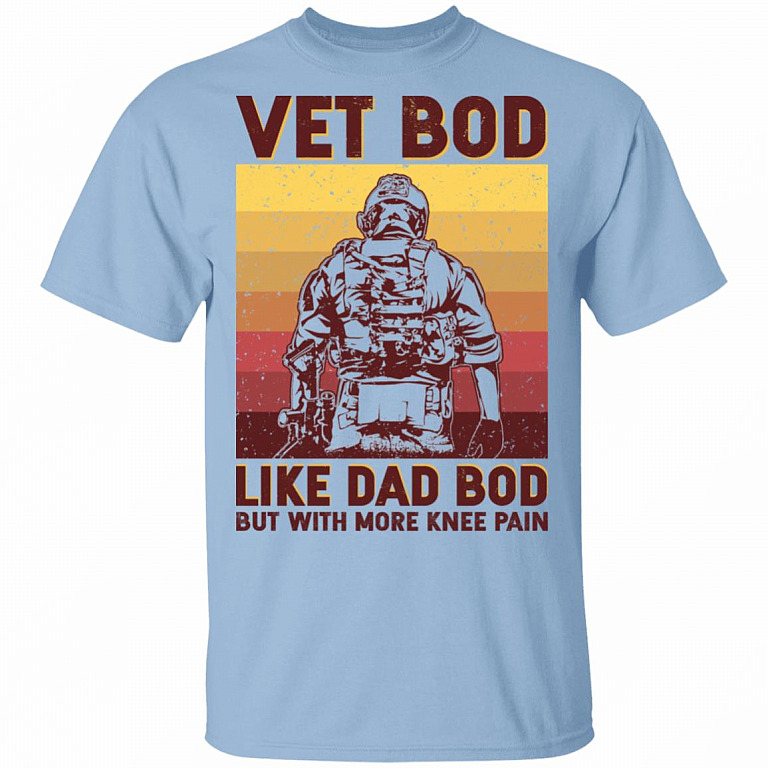 Vet Bod Like Dad Bod but with More Knee Pain Vintage T-Shirt, Light Blue, Unisex T-Shirt
